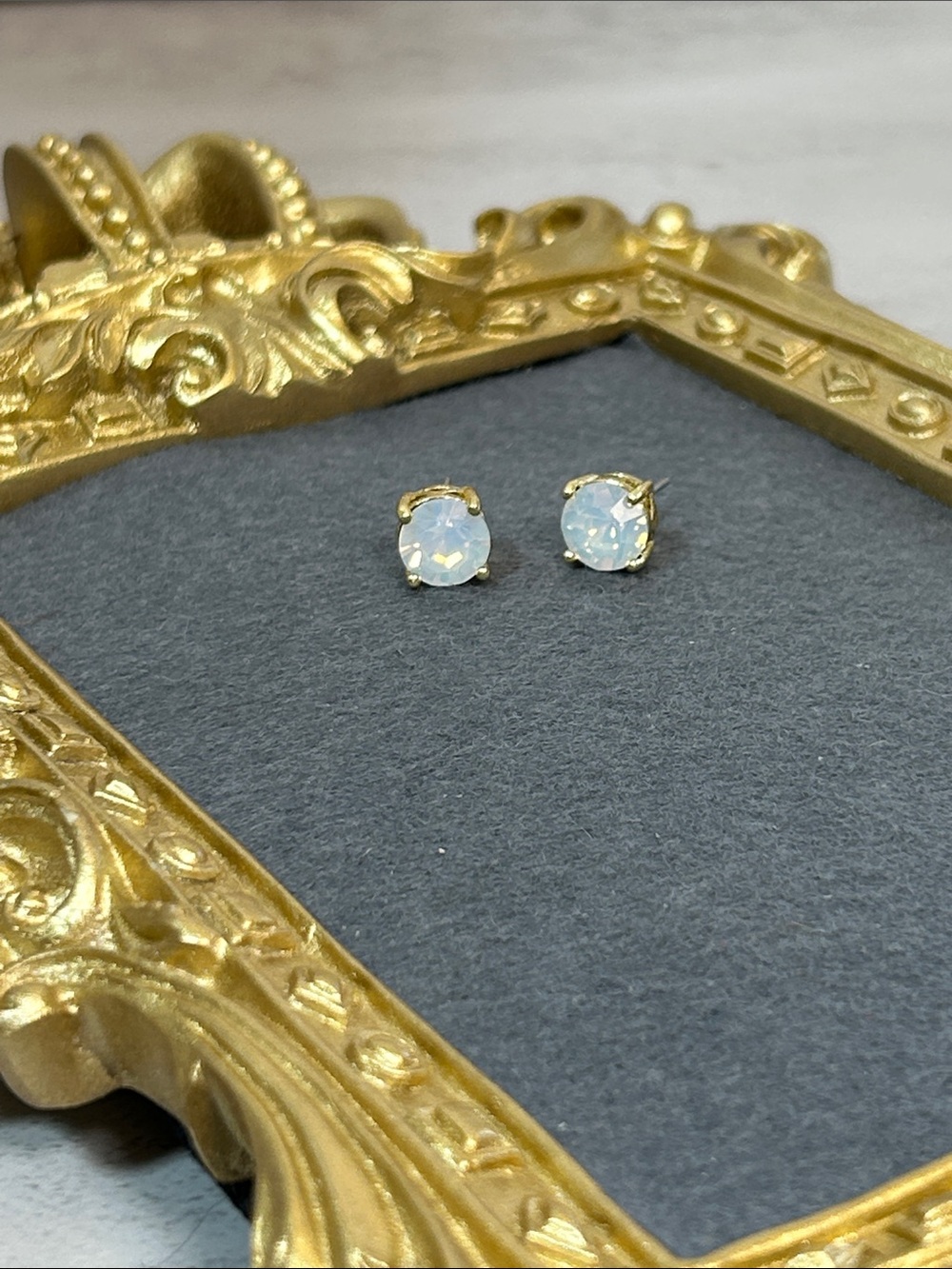 Park Lane Gold-Tone Opal Stud Earrings - Picture 3 of 6